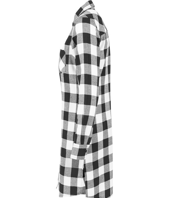 Ladies Checked Flanell Shirt White Black 3